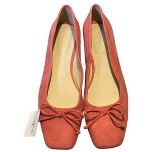 Liz Claiborne Ballet Flat Shoes Sz 10M Classic Rose Pink Micro Suede Square Toe